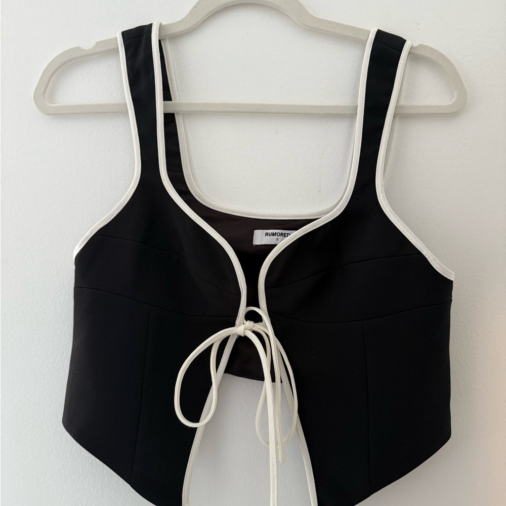 Bustier front tie top